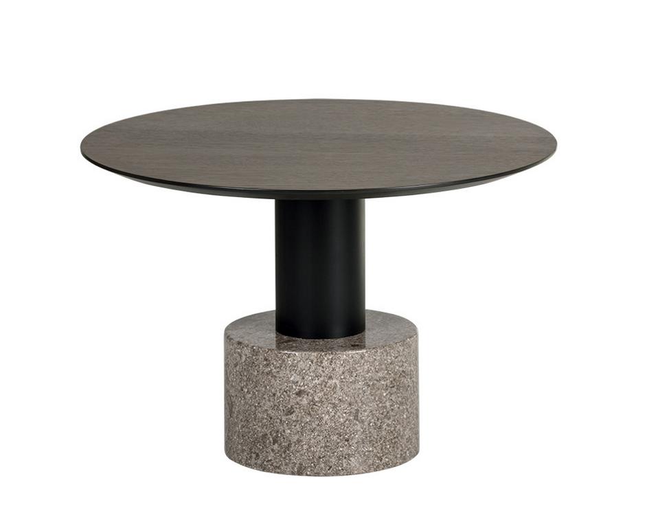 Monaco Coffee Table - Black - Light Grey Marble / Raw Umber by Sunpan