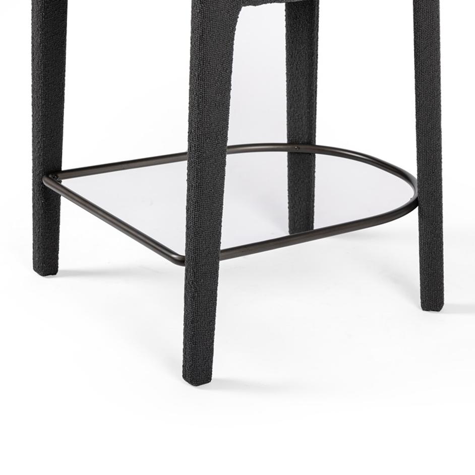 Hawkins Stool In Fiqa Boucle Charcoal In Counter by FOUR HANDS