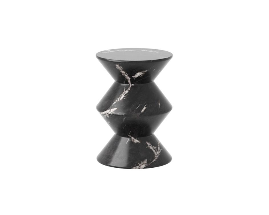 UNION END TABLE - MARBLE LOOK - BLACK by Sunpan