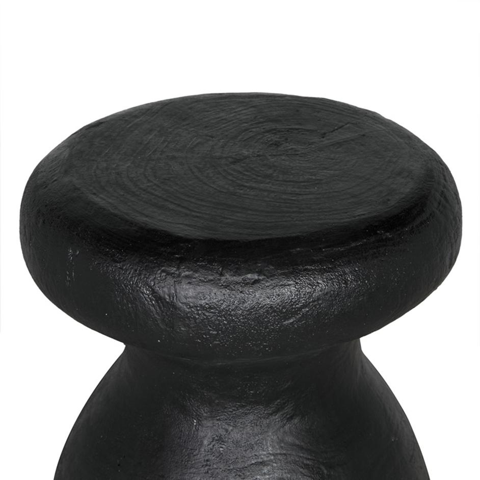 Samson Stool/Side Table, Black Burnt Resin by Noir Furniture