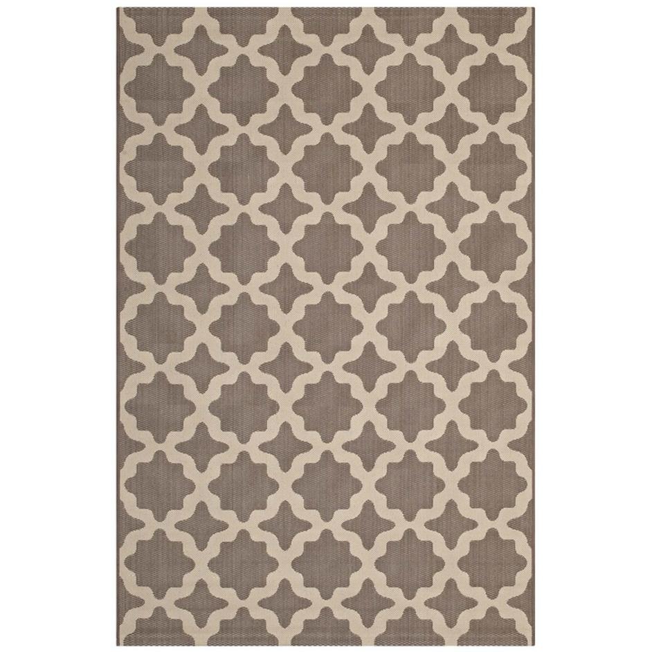 Selena Moroccan Trellis 8X10 Indoor And Outdoor Area Rug In Light And Dark Beige by Modway Furniture