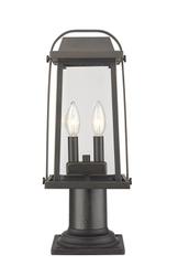 Millworks 2 Light Outdoor Pier Mounted Fixture in Oil Rubbed Bronze Finish by Z-Lite