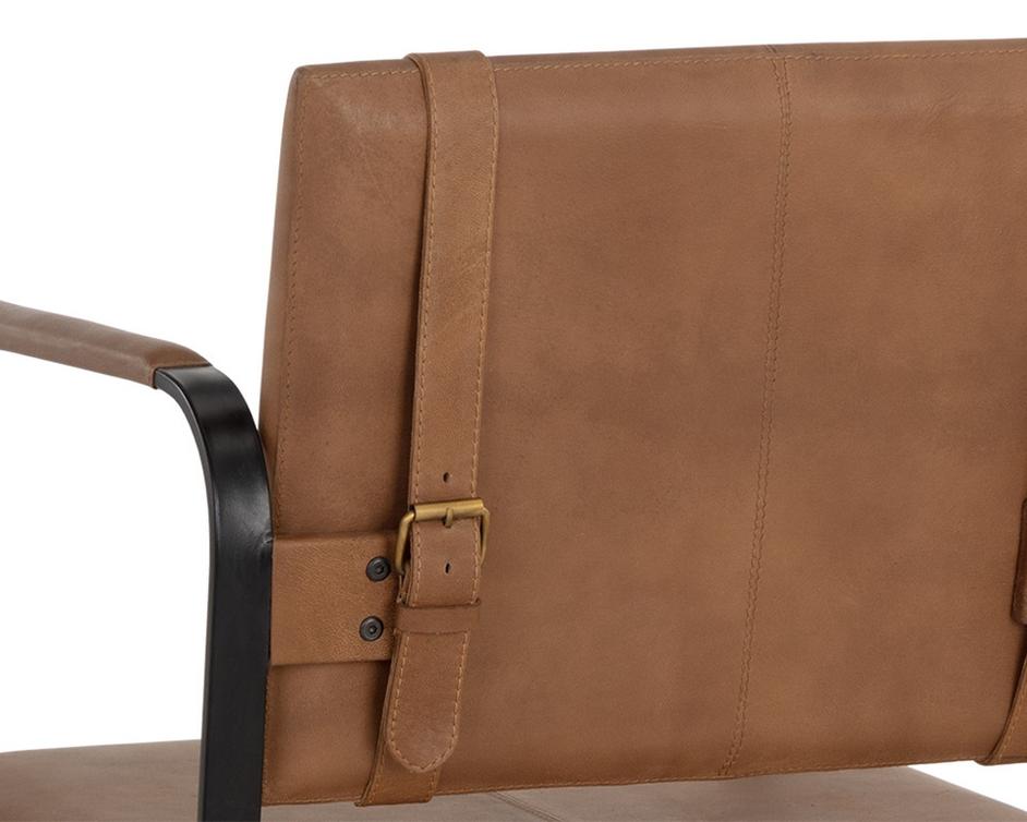 GARRETT DINING ARMCHAIR - COGNAC LEATHER by Sunpan