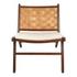Loria Teak Accent Chair w/ PU Cushion, Cinnamon Brown by New Pacific Direct