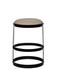 Dior Industrial Steel Counter Stool in Matte Black with Light Linen Cushion by Noir Furniture