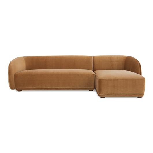 Faye Right Sectional Tan Faux Mohair by Moes Home