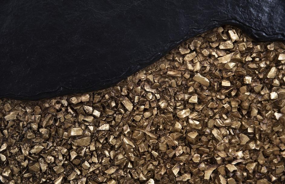 Geode Texture Panel Black And Gold, Wall Decor by PHILLIPS COLLECTION