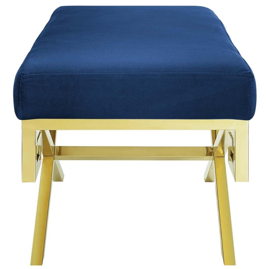 Bendel Velvet Performance Velvet Bench In Gold Navy by Modway Furniture
