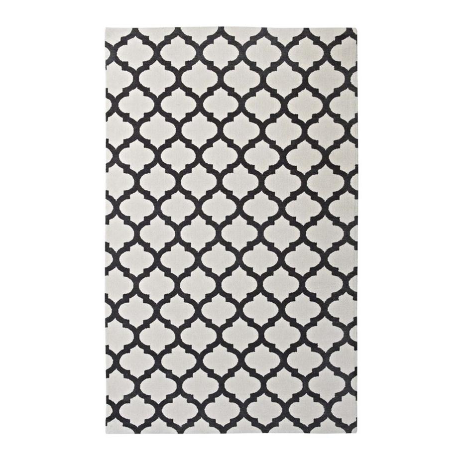 Vaysman Moroccan Trellis 5X8 Area Rug In Ivory And Charcoal by Modway Furniture