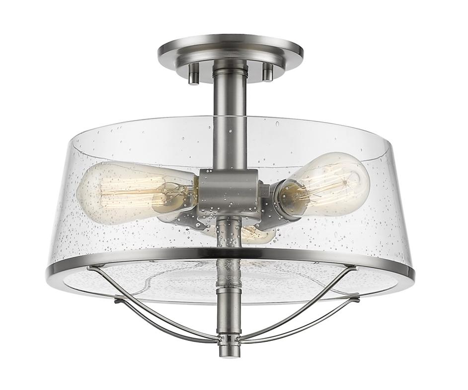 Mariner 3 Light Semi Flush Mount in Brushed Nickel Finish by Z-Lite