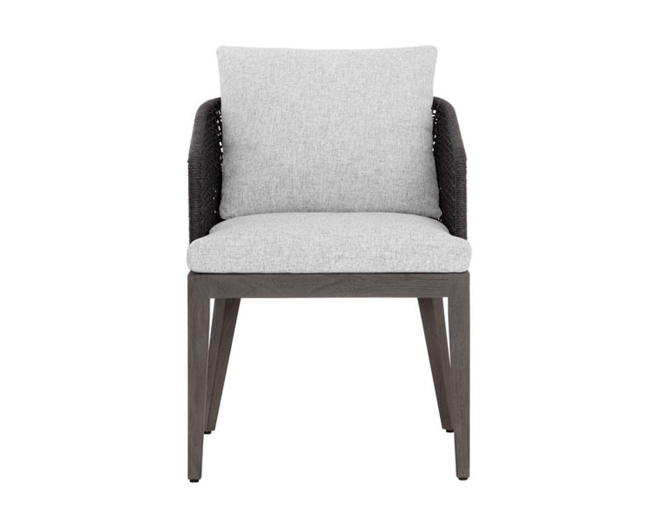 CAPRI DINING ARMCHAIR - SMOKE GREY - COPACABANA MARBLE by Sunpan