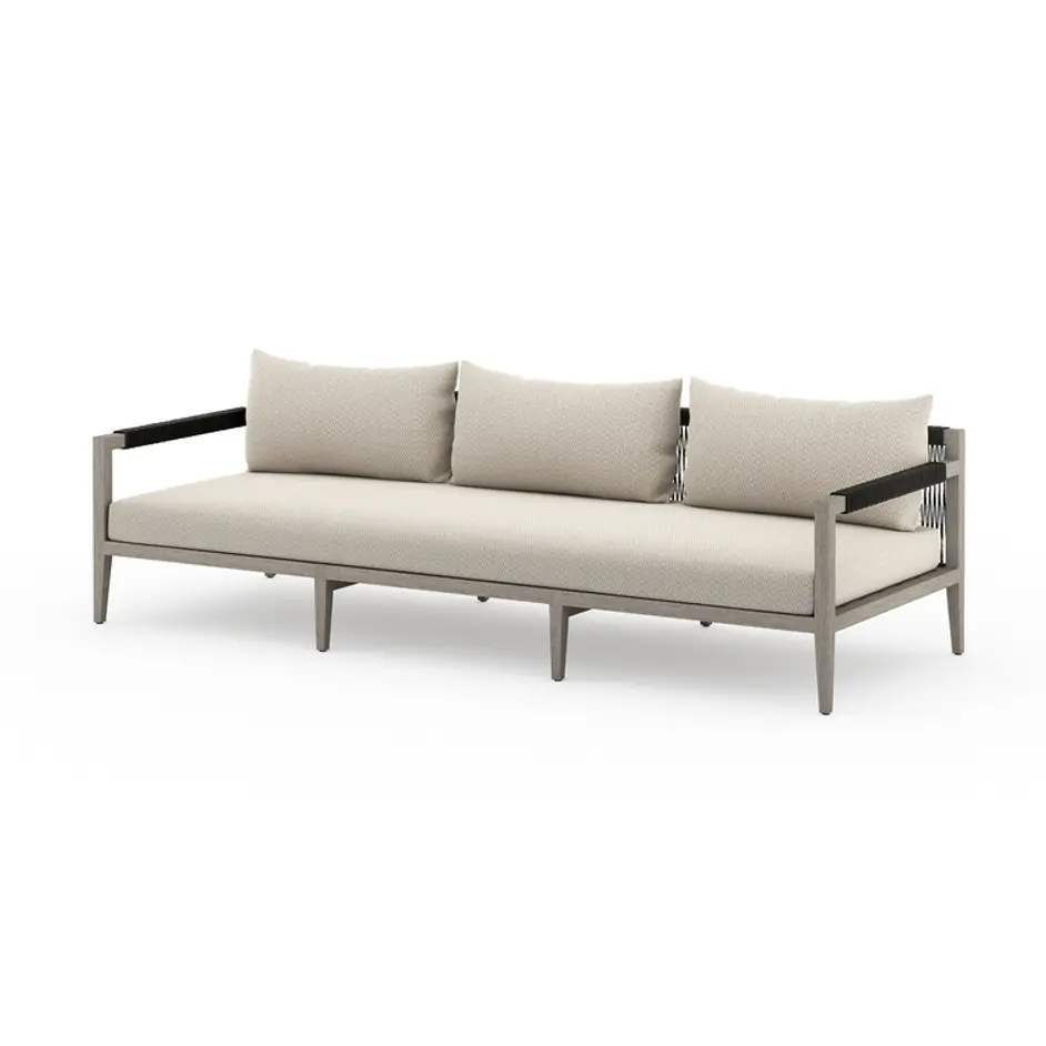 Sherwood Outdoor Sofa In 93" In Grey/Faye Sand by FOUR HANDS