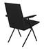 Henderson Sungkai/Mindi and Industrial Steel Chair in Charcoal Black with Black Cotton Fabric by Noir Furniture