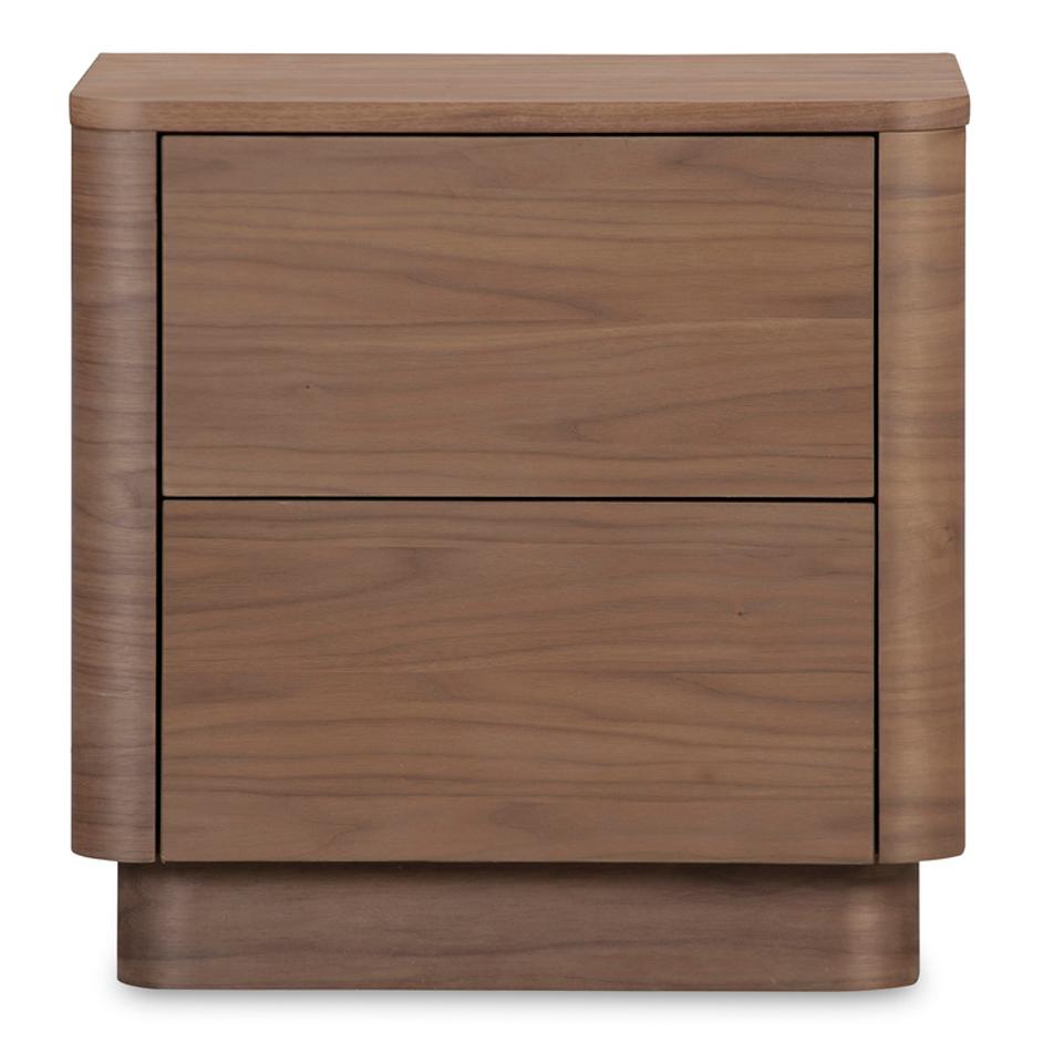 Round Off Tall Nightstand Walnut Brown by Moes Home
