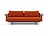 RECAST PLUS SOFABED W/ARMS in ELEGANCE PAPRIKA FABRIC WITH Dark wood LEGS 506 by INNOVATION USA