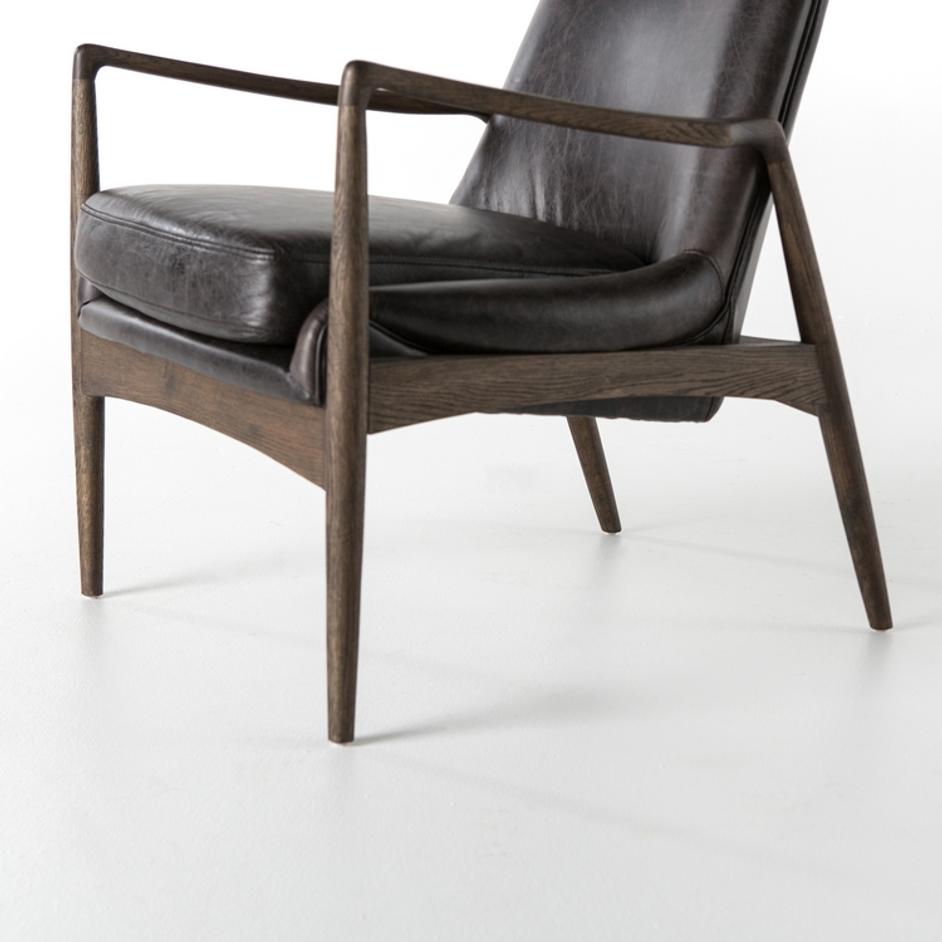 Braden Leather Chair-Durango Smoke by FOUR HANDS