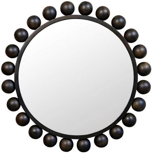 Cooper Industrial Steel Mirror in Matte Black by Noir Furniture
