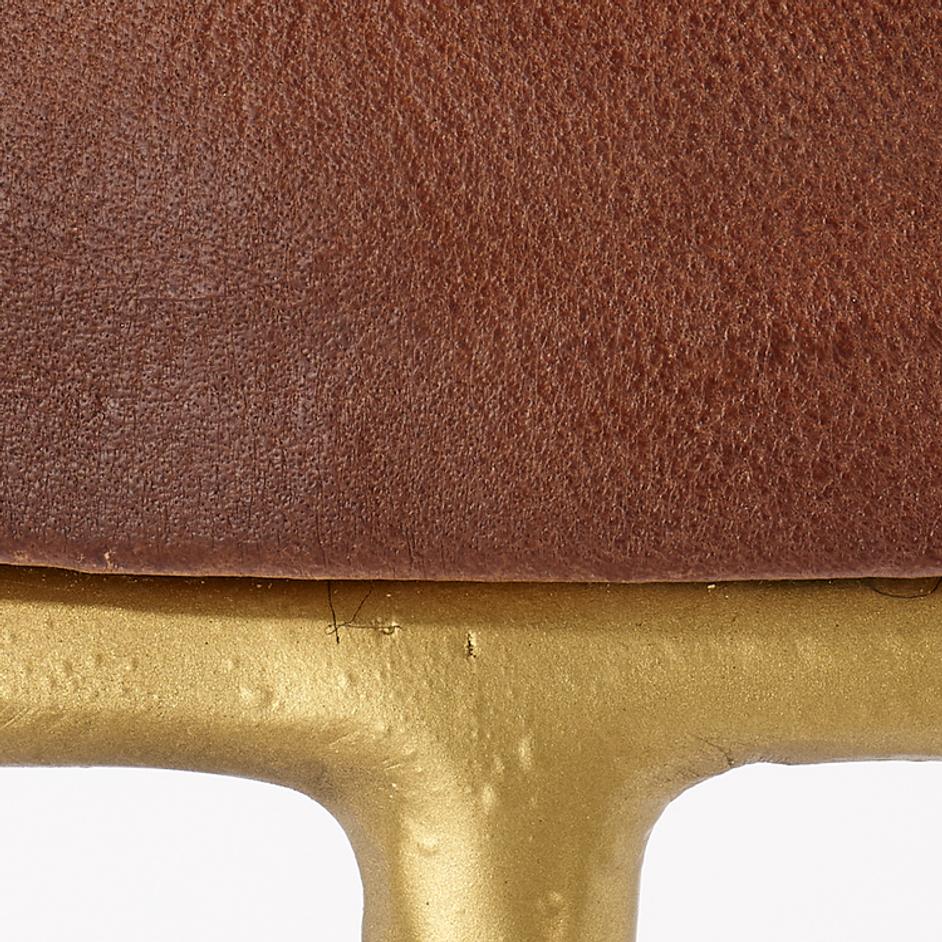  Henry Round Leather Bar Stool, Brown by Jamie Young