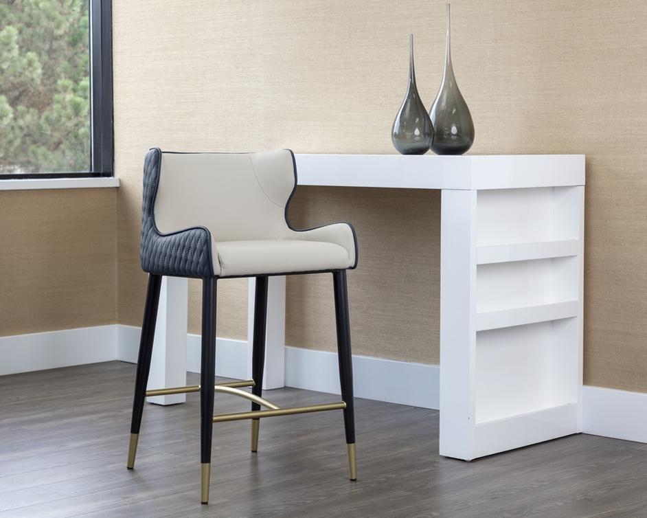 GIANNI COUNTER STOOL - DILLON CREAM / DILLON THUNDER by Sunpan