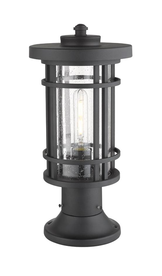 Jordan 1 Light Outdoor Pier Mounted Fixture in Black Finish by Z-Lite