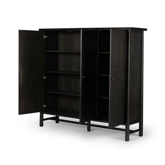Renaud 3-Door Cabinet - Charcoal Oak Veneer by Four Hands