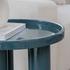 Teal Enamel End Table by Urbia Imports