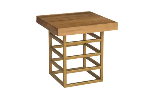 Ladder Side Table, Suar Wood, Natural/Brass Finish  by PHILLIPS COLLECTION