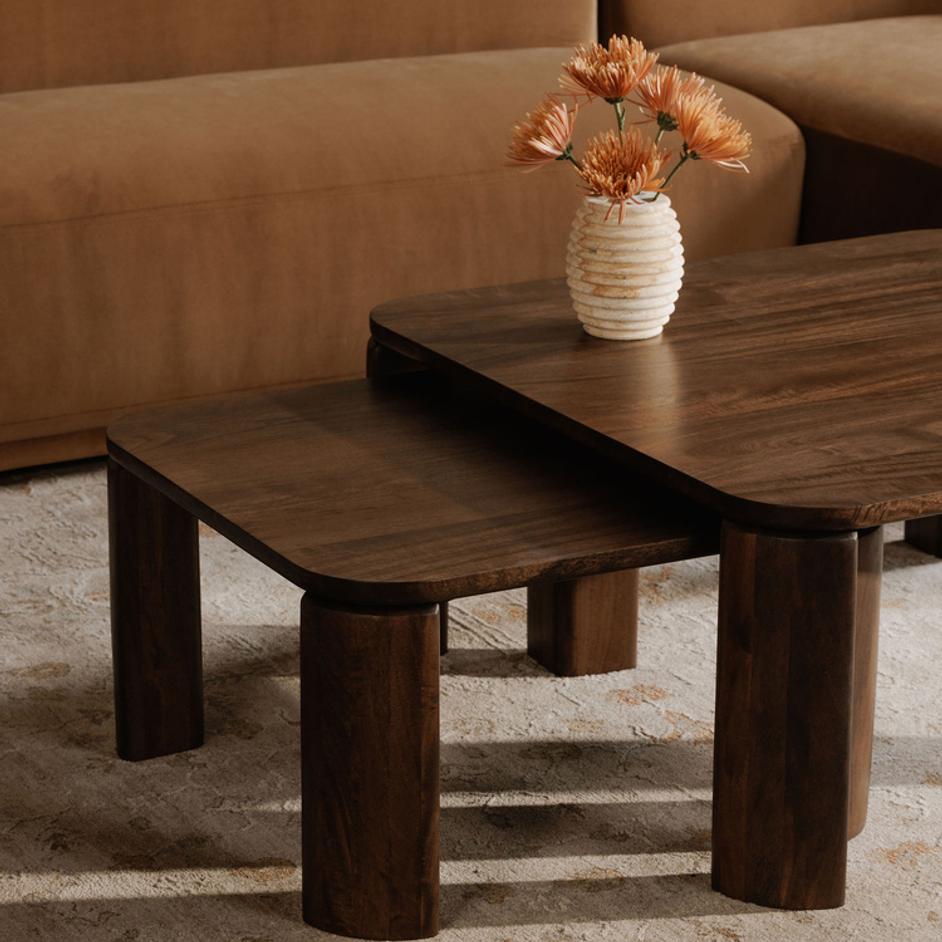 Bailey Nesting Coffee Table Deep Brown by Moes Home