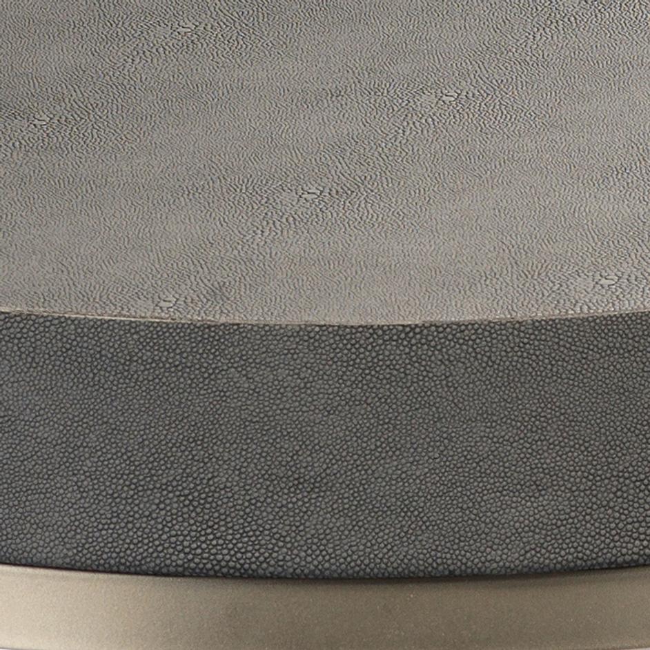 Chester Faux Shagreen Round Side Table, Grey by Jamie Young