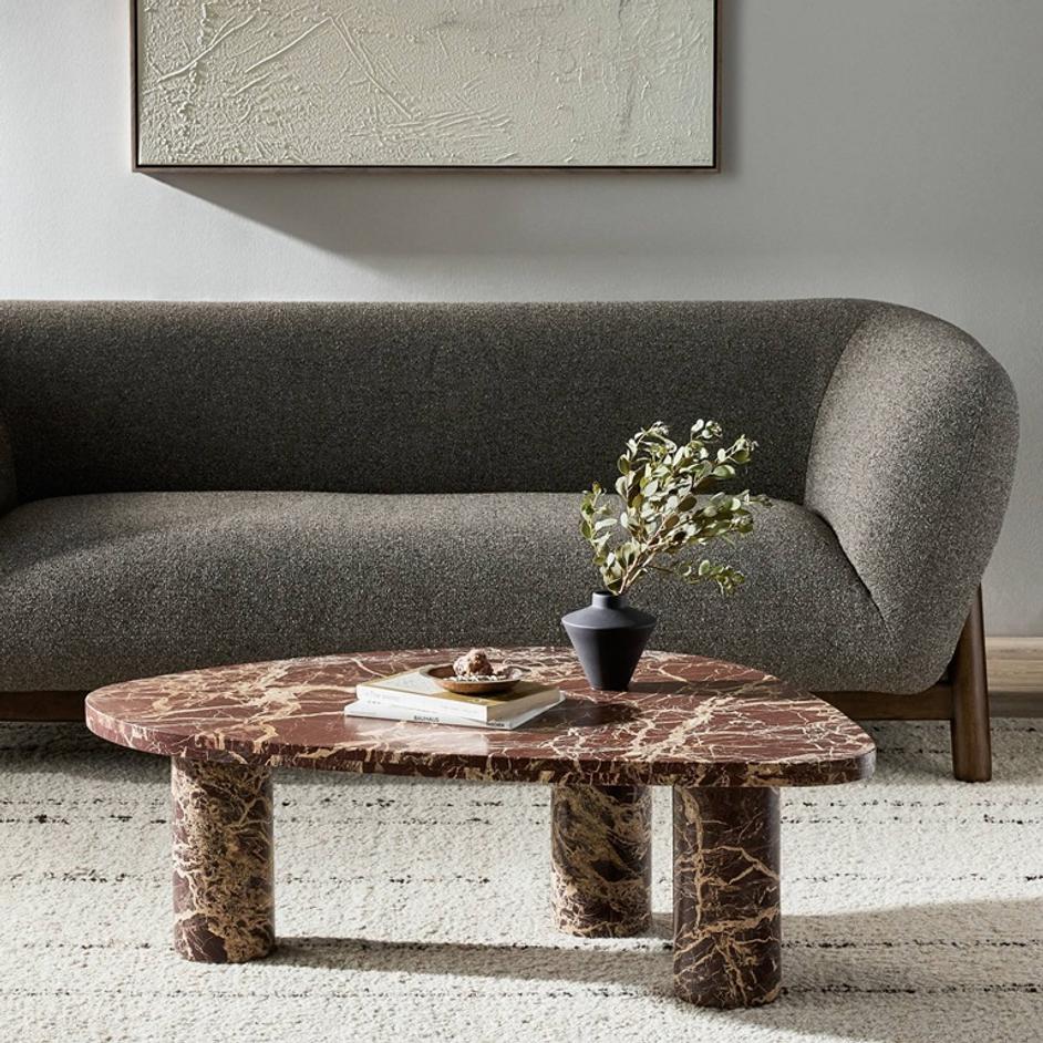 Zion Coffee Table - Merlot Marble by Four Hands