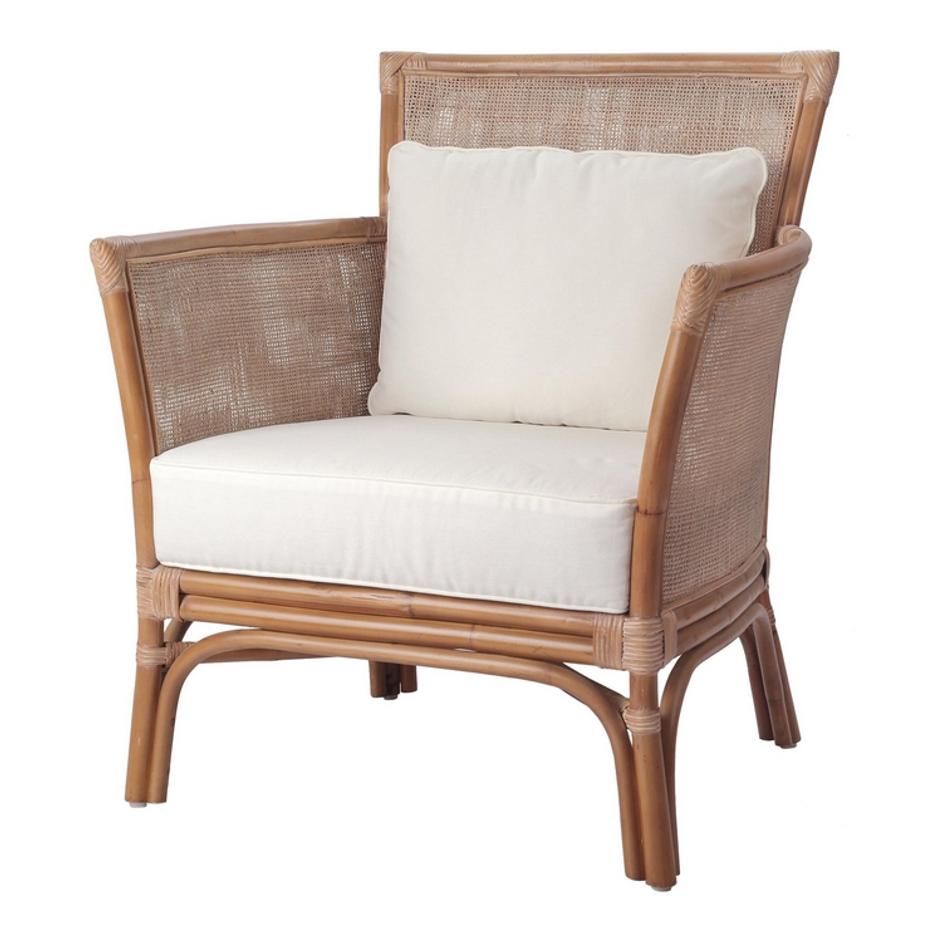 Tatum Rattan Accent Arm Chair In Canary Brown by New Pacific Direct
