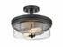 Bohin 2 Light Semi Flush Mount in Matte Black Finish by Z-Lite