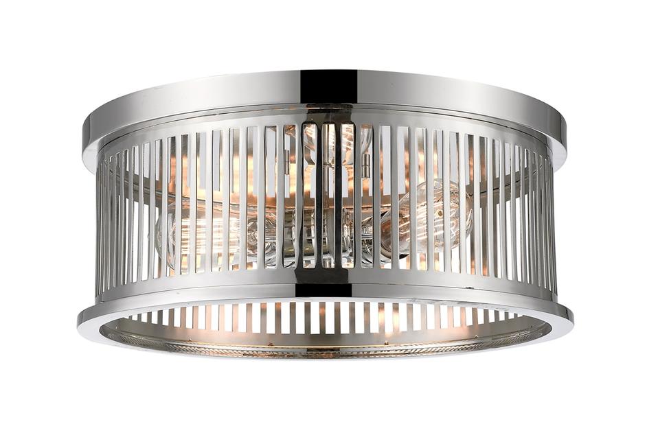 Camellia 3 Light Flush Mount in Polished Nickel Finish by Z-Lite