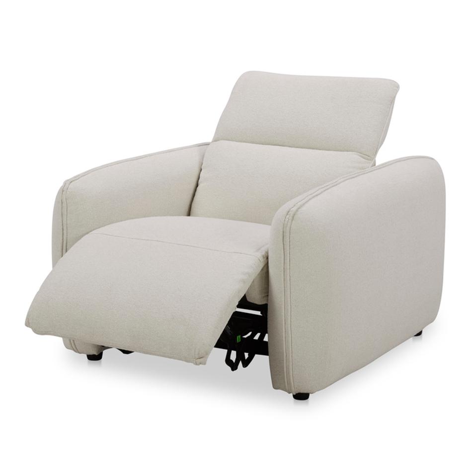 Eli Power Recliner Chair Warm White by Moes Home