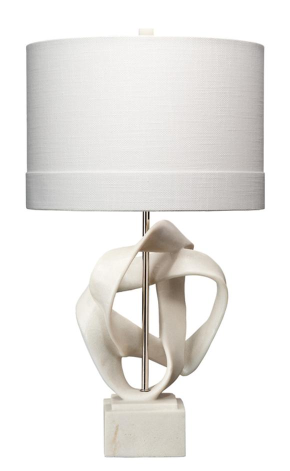 Intertwined Table Lamp with Linen Shade, White by Jamie Young