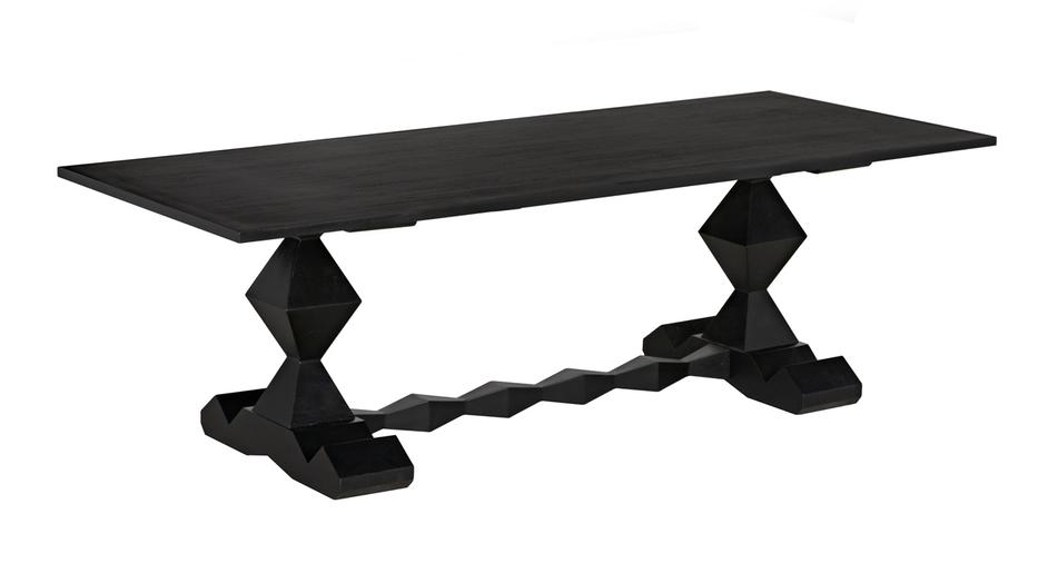 Madeira Dining Table, Hand Rubbed Black by Noir Furniture