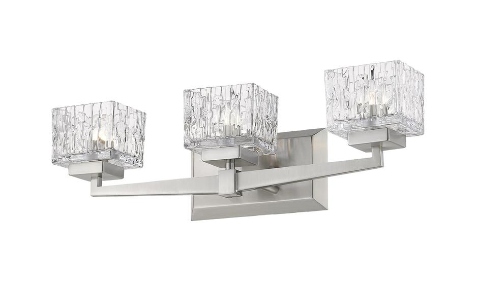 Rubicon 3 Light Vanity in Brushed Nickel Finish by Z-Lite