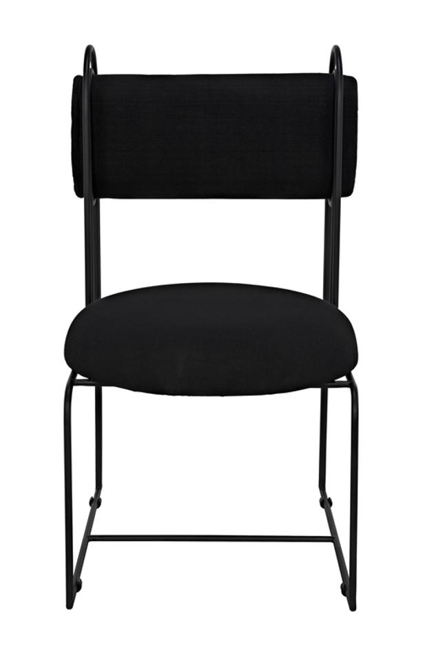Daisy Metal Chair in Black Cotton by Noir Furniture