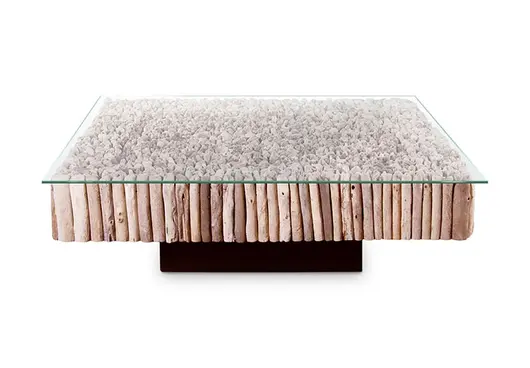 Manhattan Coffee Table, Square, With Glass by PHILLIPS COLLECTION