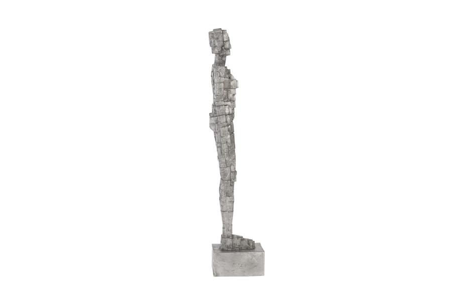 Puzzle Woman Sculpture, Black/Silver, Aluminum by PHILLIPS COLLECTION