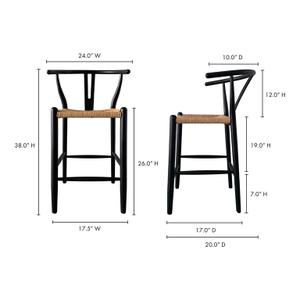 VENTANA COUNTER STOOL BLACK AND NATURAL by Moes Home