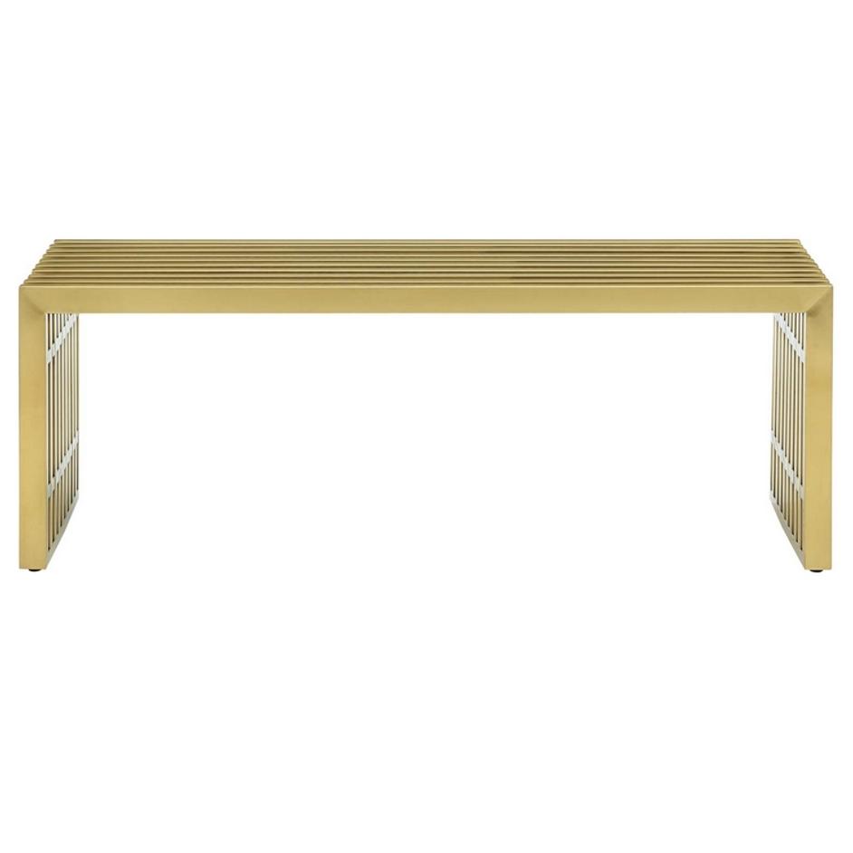 Randolph Medium Stainless Steel Bench In Gold by Modway Furniture