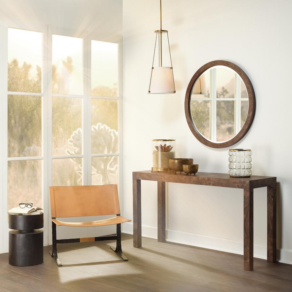 Archer Burl Wood Console, Grey by Jamie Young