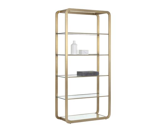 AMBRETTA BOOKCASE - LARGE - GOLD / CLEAR by Sunpan