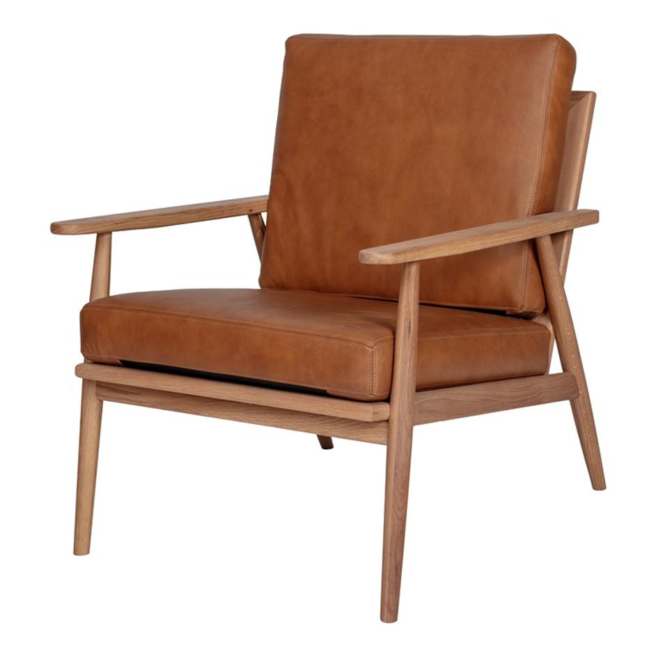 HARPER LEATHER LOUNGE CHAIR TAN by Moes Home
