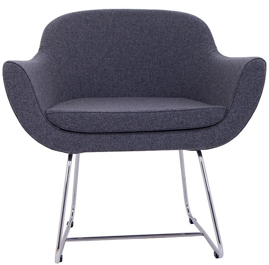 chelsea lounge wire base in charcoal wool by Nuans Design