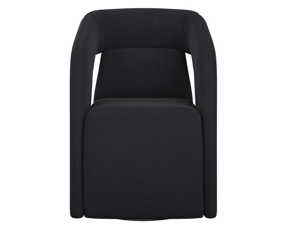 KENDRICK WHEELED DINING ARMCHAIR - ABBINGTON BLACK by Sunpan