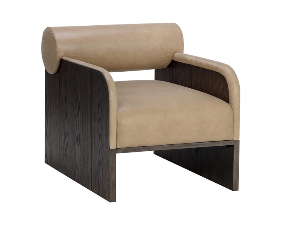 COBURN LOUNGE CHAIR - DARK BROWN - SAHARA SAND LEATHER by Sunpan
