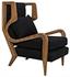 Carol Teak Chair in Waxed Finish with Black Cotton Upholstery by Noir Furniture