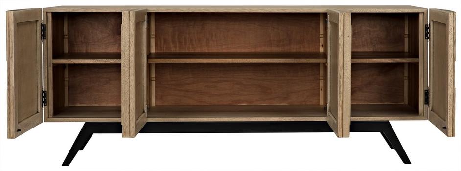 Illusion Sideboard with Steel Base, Bleached Walnut by Noir Furniture